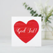 Zweeds Prettig jul! Red Heart Persoonlijk Kaart (Staand voorkant)