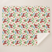 Zweeds Red Dala Horses Sherpa Blanket Sherpa Deken (Voorkant (horizontaal))