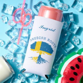 Zweeds Roots Flag gepersonaliseerd Seltzer Blikjeskoeler