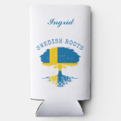 Zweeds Roots Flag gepersonaliseerd Seltzer Blikjeskoeler (Achterkant)