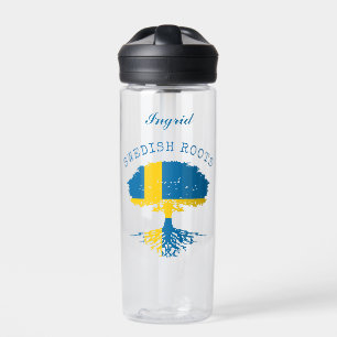 Zweeds Roots Flag gepersonaliseerd Waterfles
