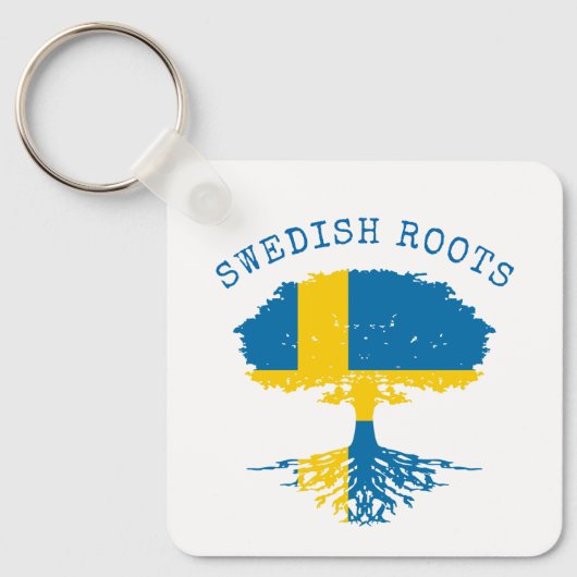 Zweeds Roots Flag Sleutelhanger (Voorkant)