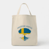 Zweeds Roots Flag Tote Bag (Achterkant)