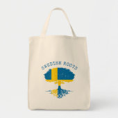 Zweeds Roots Flag Tote Bag (Voorkant)