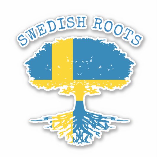 Zweeds Roots Flag Vinyl Sticker (Voorkant)