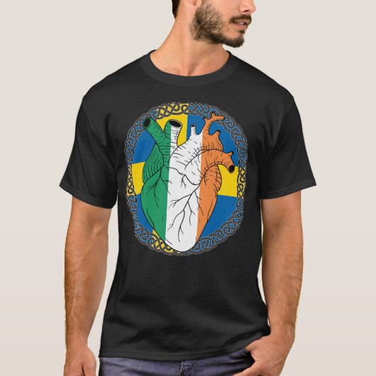Zweeds Saint Patricks Day Ierland T-shirt (Voorkant)