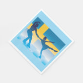 Zweeds schaatsduo silhouet servet (Hoek)