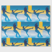 Zweeds schaatsduo Silhouette Cadeaupapier (Vlak)