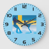 Zweeds schaatsduo Silhouette Grote Klok (Voorkant)