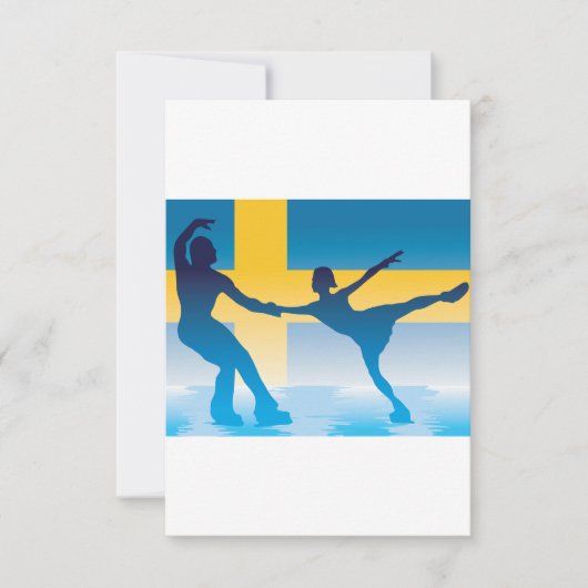 Zweeds schaatsduo Silhouette Kaart (Voorkant)