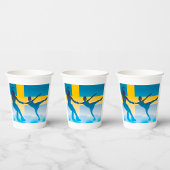 Zweeds schaatsduo Silhouette Papieren Bekers