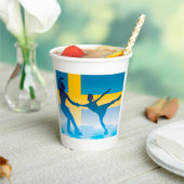 Zweeds schaatsduo Silhouette Papieren Bekers