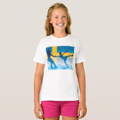 Zweeds schaatsduo Silhouette T-shirt (Voorkant volledig)