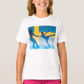 Zweeds schaatsduo Silhouette T-shirt (Voorkant)