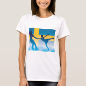 Zweeds schaatsduo Silhouette T-shirt (Voorkant)