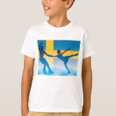 Zweeds schaatsduo Silhouette T-shirt (Voorkant)