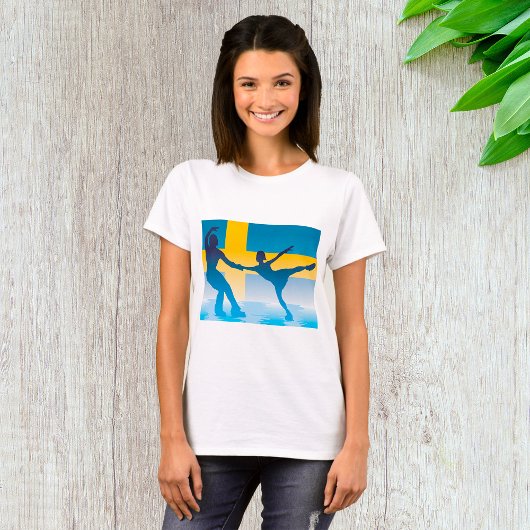 Zweeds schaatsduo Silhouette T-shirt