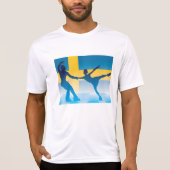 Zweeds schaatsduo Silhouette T-shirt (Voorkant)