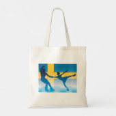Zweeds schaatsduo Silhouette Tote Bag (Achterkant)