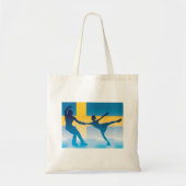 Zweeds schaatsduo Silhouette Tote Bag (Voorkant)