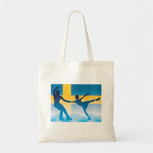 Zweeds schaatsduo Silhouette Tote Bag (Voorkant)