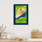  Zweeds Schilderachtig reisbureau voor de waterweg Poster (Keuken)