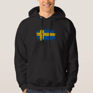 Zweeds shirt, Zweedse kaarten, Zweedse vlag voor v Hoodie