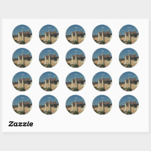 Zweeds stadsgezicht ronde sticker