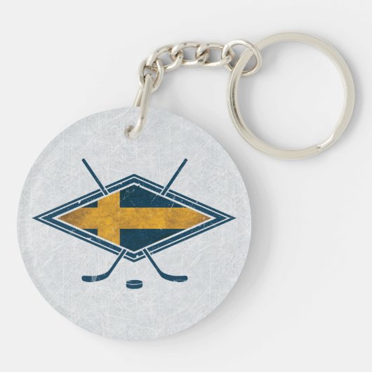 Zweeds Sverige Ice Hockey Zweden Sleutelhanger (Achterkant)