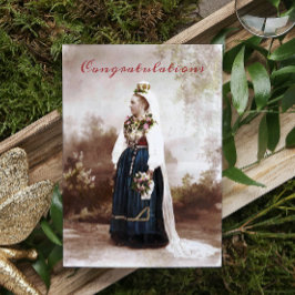 Zweeds Traditioneel Dalecarlia Bruiloft Notitiekaartje