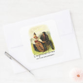  Zweeds Traditioneel Dalecarlia Verloving Vierkante Sticker (Envelop)