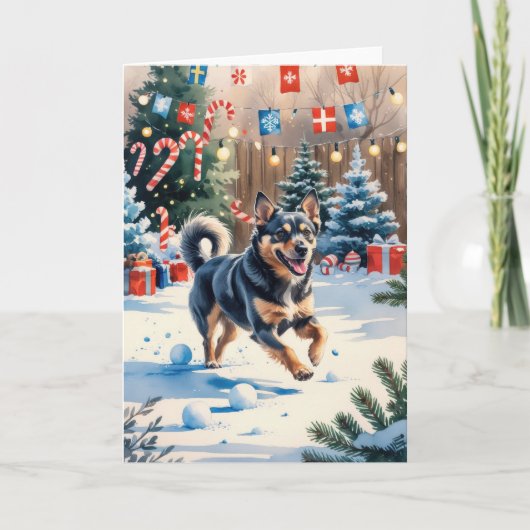 Zweeds Vallhund Dog Christmas Wenskaart Kaart (Voorkant)