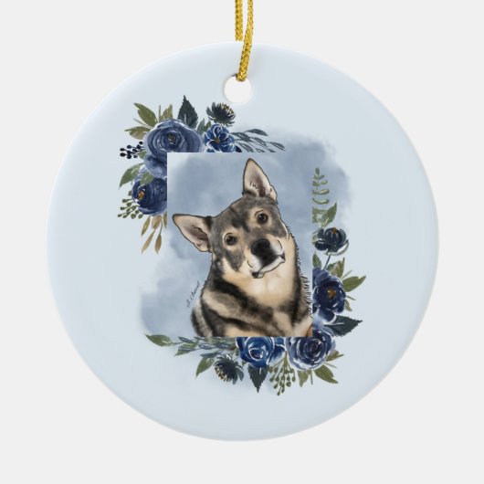 Zweeds Vallhund Keramisch Ornament (Voorkant)