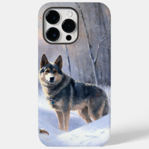 Zweeds Vallhund liet het sneeuwen Kerstmis Case-Mate iPhone 14 Pro Max Hoesje