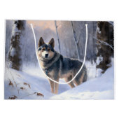 Zweeds Vallhund liet het sneeuwen Kerstmis Groot Cadeauzakje (Achterkant)