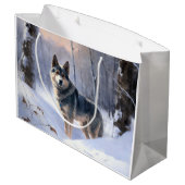 Zweeds Vallhund liet het sneeuwen Kerstmis Groot Cadeauzakje (Achterkant Gekanteld)