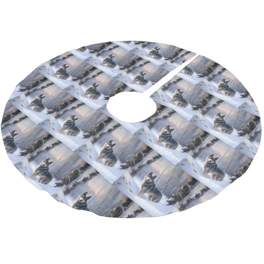 Zweeds Vallhund liet het sneeuwen Kerstmis Kerstboom Rok (Gekanteld)