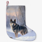 Zweeds Vallhund liet het sneeuwen Kerstmis Kleine Kerstsok (Voorkant)
