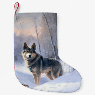 Zweeds Vallhund liet het sneeuwen Kerstmis Kleine Kerstsok