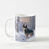 Zweeds Vallhund liet het sneeuwen Kerstmis Koffiemok (Links)
