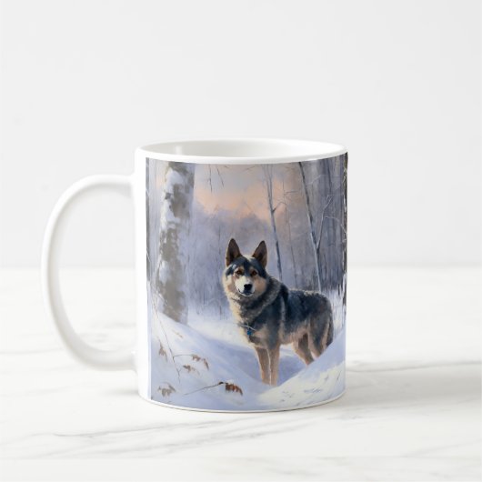 Zweeds Vallhund liet het sneeuwen Kerstmis Koffiemok (Links)