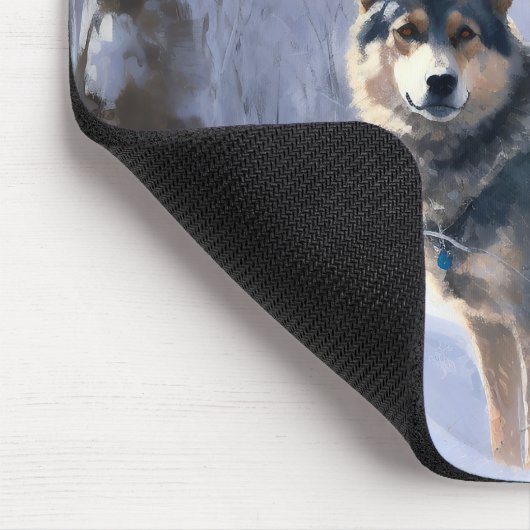 Zweeds Vallhund liet het sneeuwen Kerstmis Muismat (Hoek)