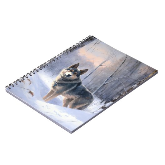 Zweeds Vallhund liet het sneeuwen Kerstmis Notitieboek (Linkerzijde)