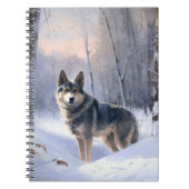 Zweeds Vallhund liet het sneeuwen Kerstmis Notitieboek (Voorkant)