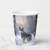 Zweeds Vallhund liet het sneeuwen Kerstmis Papieren Bekers (Achterkant)