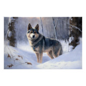 Zweeds Vallhund liet het sneeuwen Kerstmis Perfect Poster (Voorkant)