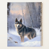 Zweeds Vallhund liet het sneeuwen Kerstmis Planner (Achterkant)