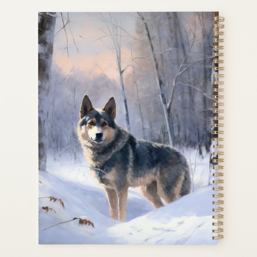 Zweeds Vallhund liet het sneeuwen Kerstmis Planner (Achterkant)