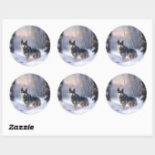 Zweeds Vallhund liet het sneeuwen Kerstmis Ronde Sticker (Vel)