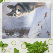 Zweeds Vallhund liet het sneeuwen Kerstmis Theedoek (Gevouwen)